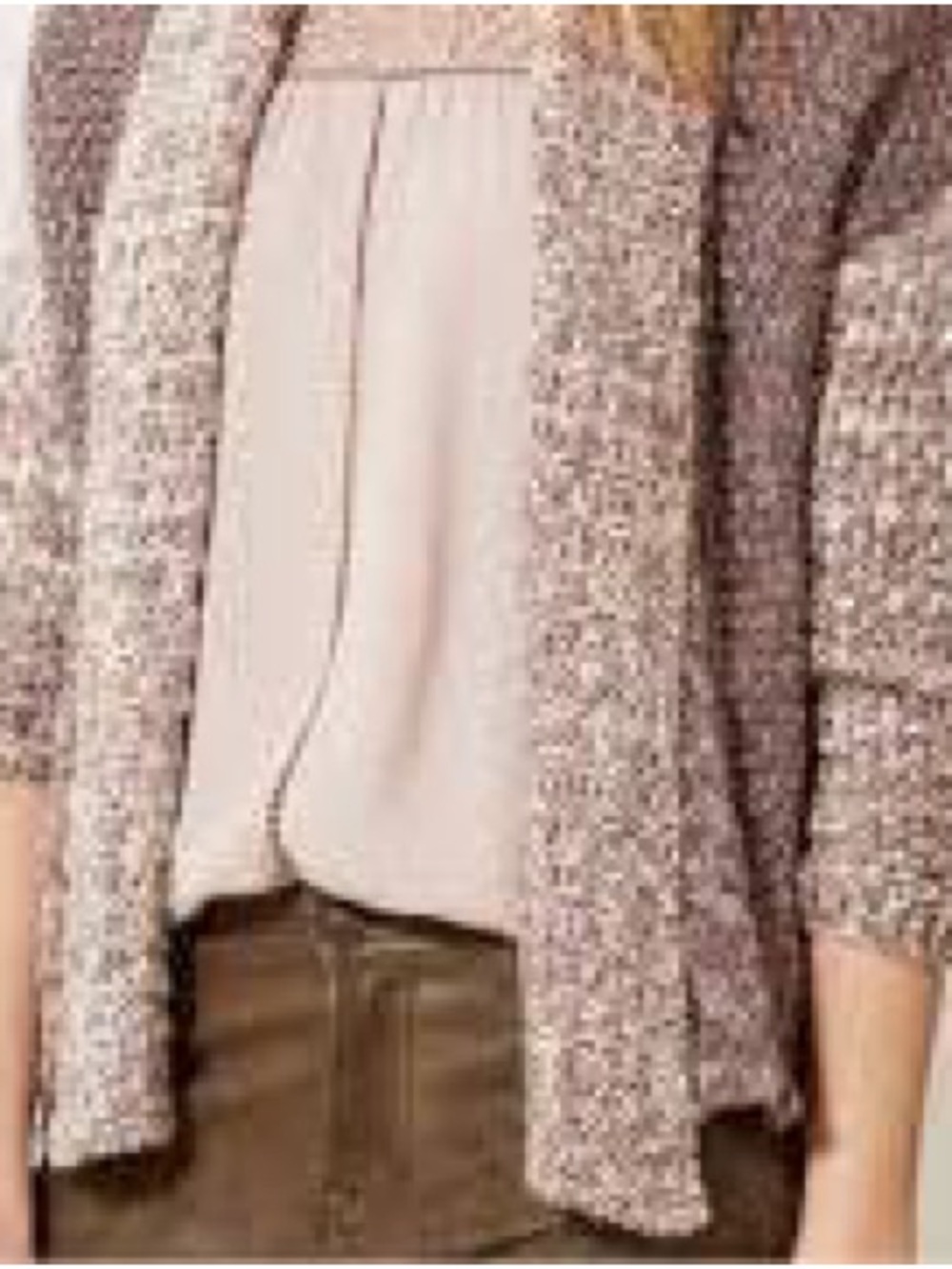 Anthropologie Moth Woodhouse Marled Brown Multi-Color Chunky Open Cardigan